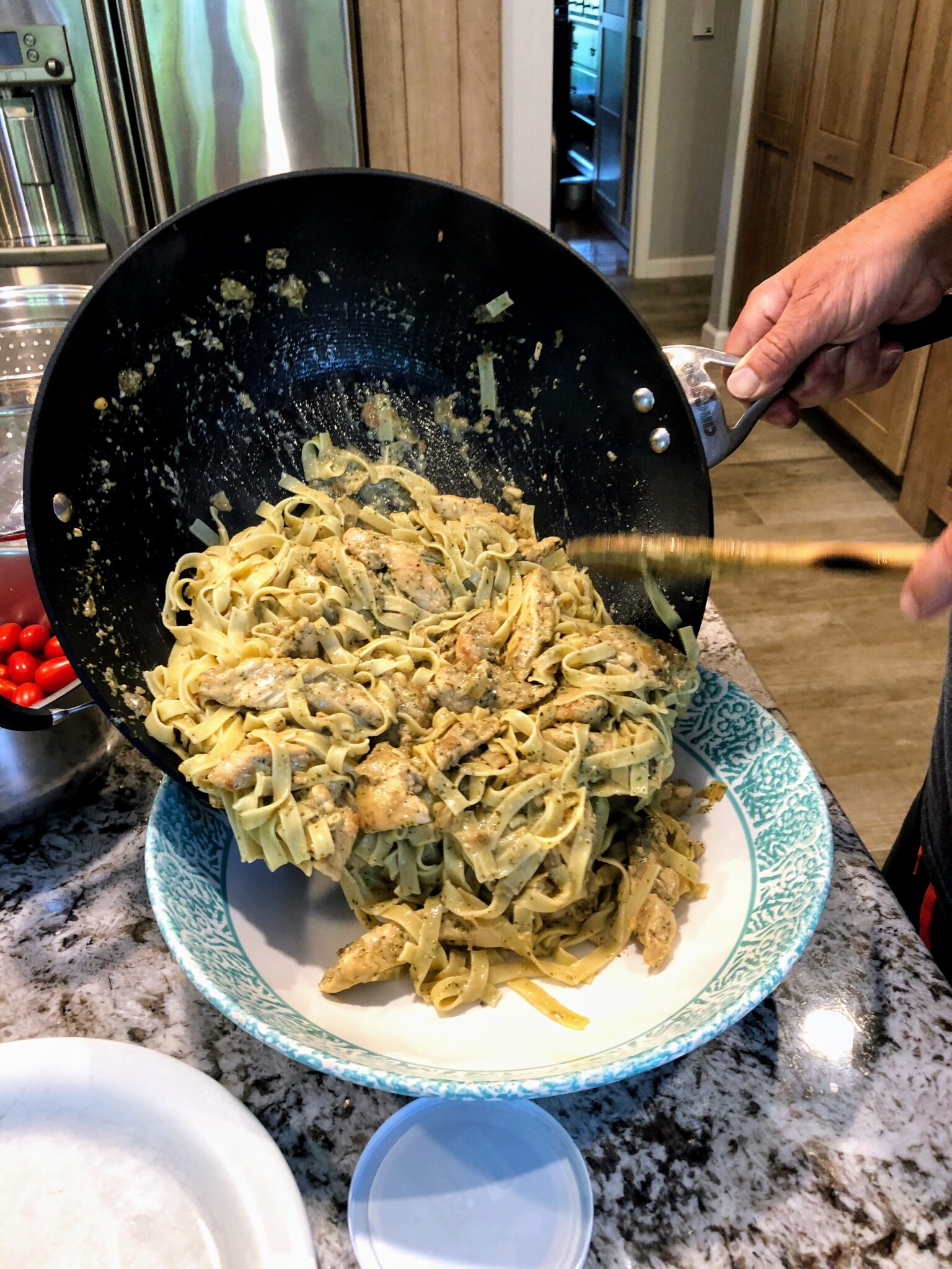 Chicken Pesto w/Egg Noodles Galletta's Galley