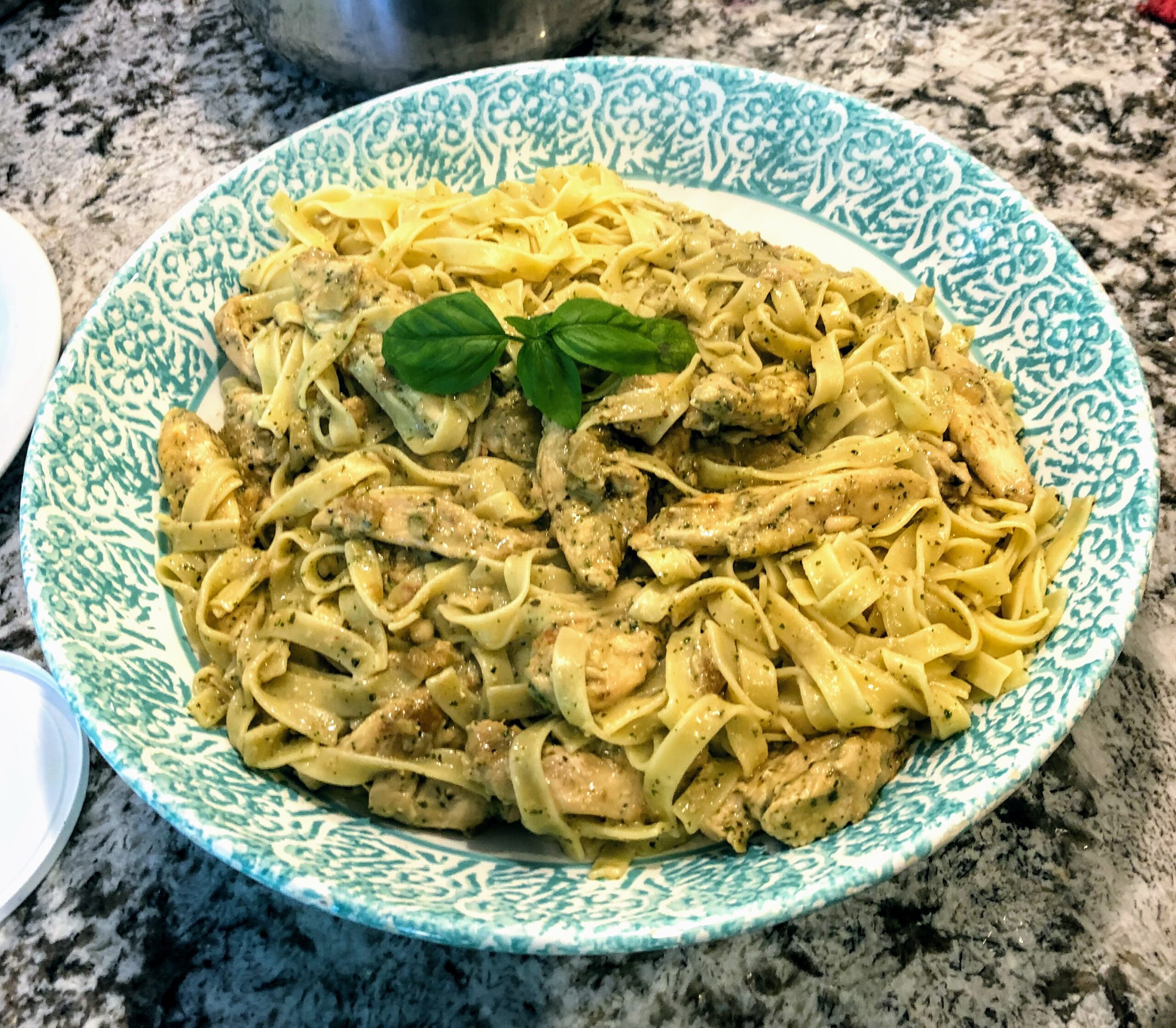 Chicken Pesto w/Egg Noodles Galletta's Galley